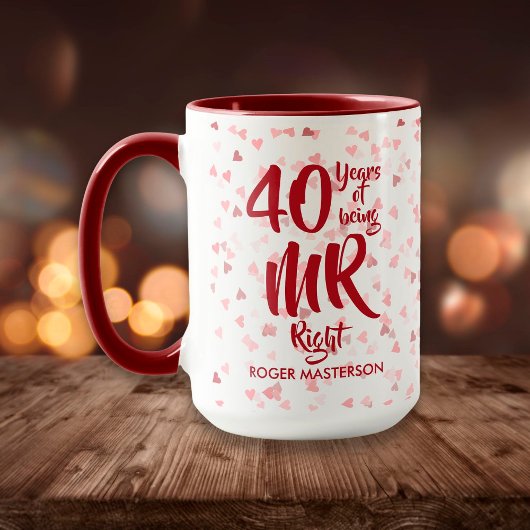 De heer Right Fun 40th Ruby Wedding Jubileum Mok