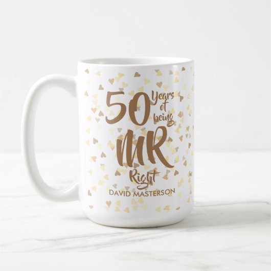 De heer Right Fun 50th Golden Wedding Jubileum Koffiemok (Links)