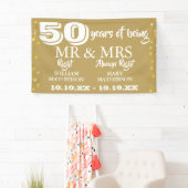 De heer Right Fun 50th Jubileum Gold Hearts Spandoek (Insitu)