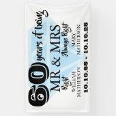 De heer Right Fun Diamond 60th Wedding Jubileum Spandoek (Verticaal)