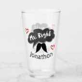 De heer Right Groom Wedding Funny Glas (Voorkant)
