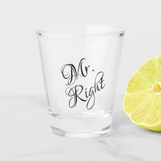de heer Right Wine Charm Shot Glas (Voorkant)