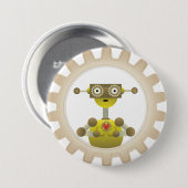 de heer Robot met Steampunk Gear Heart Button (Voorkant /achterkant)