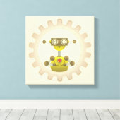 de heer Robot met steampunk Gear Heart Canvas Prin Afdruk (Insitu (Houten vloer))