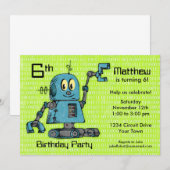 De heer Robot Persoonlijke uitnodiging op zaterdag (Voorkant / Achterkant)