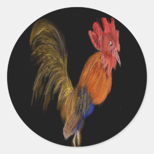 De heer Rooster Ronde Sticker