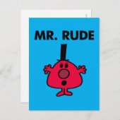 de heer Rude | Roodzijdige zuiger Briefkaart (Voorkant / Achterkant)
