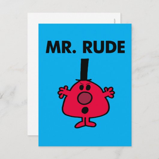 de heer Rude | Roodzijdige zuiger Briefkaart (Voorkant / Achterkant)