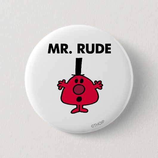 de heer Rude | Roodzijdige zuiger Ronde Button 5,7 Cm (Voorkant)