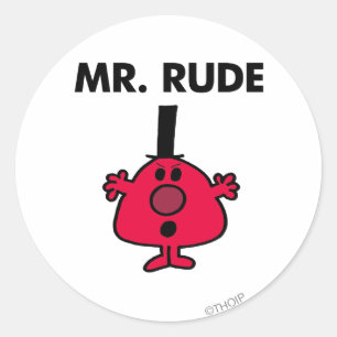 de heer Rude   Roodzijdige zuiger Ronde Sticker