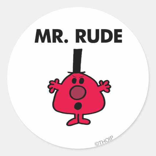 de heer Rude | Roodzijdige zuiger Ronde Sticker (Voorkant)
