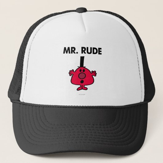de heer Rude | Roodzijdige zuiger Trucker Pet (Voorkant)