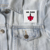 de heer Rude | Roodzijdige zuiger Vierkante Button 5,1 Cm (In situ)