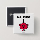 de heer Rude | Roodzijdige zuiger Vierkante Button 5,1 Cm (Voorkant /achterkant)