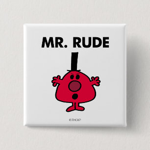de heer Rude   Roodzijdige zuiger Vierkante Button 5,1 Cm