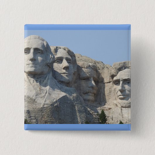 de heer Rushmore Vierkante Button 5,1 Cm (Voorkant)