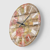 de heer Rustic Farmhouse Floral Wood Roman Numeral Grote Klok (Hoek)