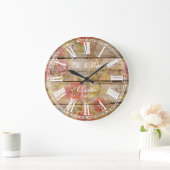 de heer Rustic Farmhouse Floral Wood Roman Numeral Grote Klok (Huis)