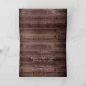 De heer Rustic & Romantic Wedding Kaart (Binnen)