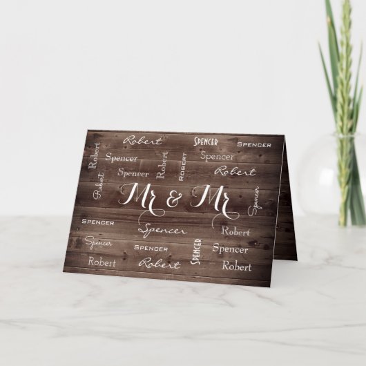 De heer Rustic & Romantic Wedding Kaart (Voorkant)