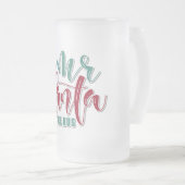 de heer Santa Claus Frosted Glass Beer Mok (Voorkant rechts)