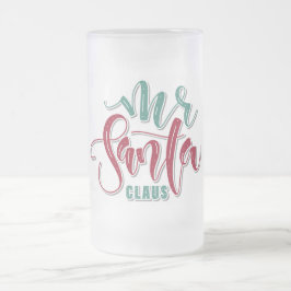 de heer Santa Claus Frosted Glass Beer Mok