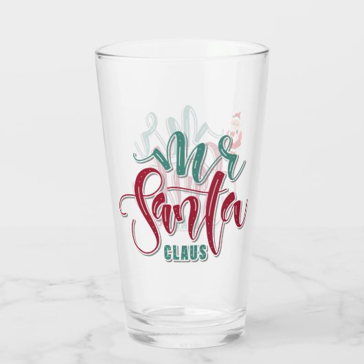 de heer Santa Claus Glass Glas (Achterkant)