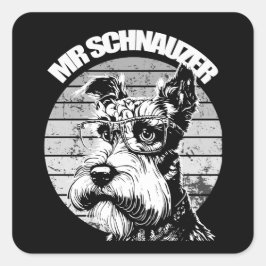 De heer Schnauzer Vierkante Sticker