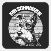 De heer Schnauzer Vierkante Sticker (Voorkant)
