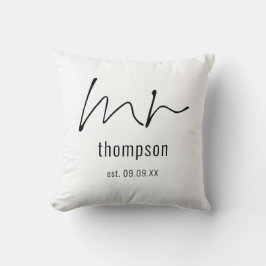 De heer Script Bruidegom Wordt Naam Aandenken Kussen