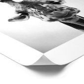 de heer Serious Giraffe Black and White Photograph Poster (Hoek)