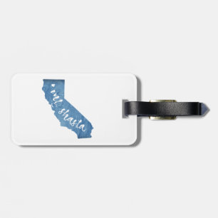 De heer Shasta California Wood Grain Bagagelabel