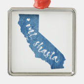 De heer Shasta California Wood Grain Metalen Ornament (Voorkant)