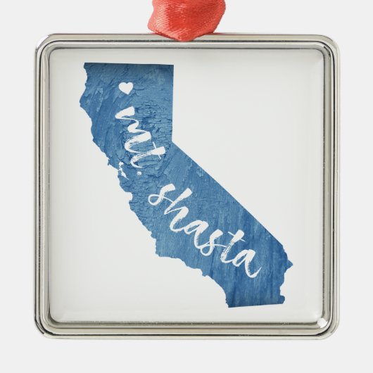 De heer Shasta California Wood Grain Metalen Ornament (Voorkant)