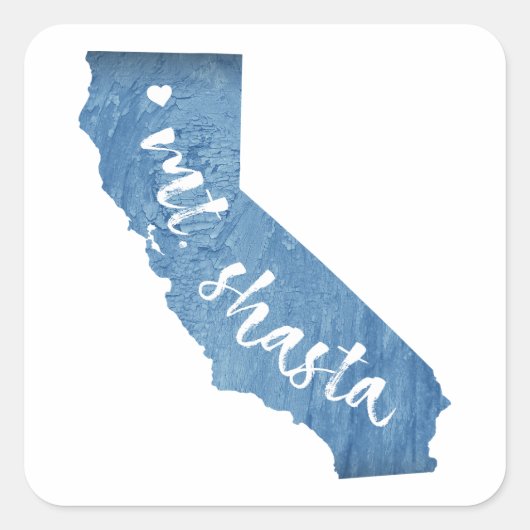 De heer Shasta California Wood Grain Vierkante Sticker (Voorkant)