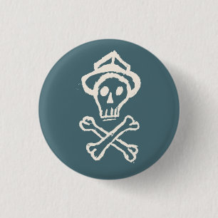 de heer Skullington - Doldrum Sky Blue Ronde Button 3,2 Cm