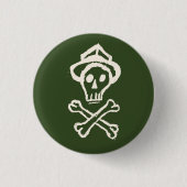 de heer Skullington - Gang Green Ronde Button 3,2 Cm (Voorkant)