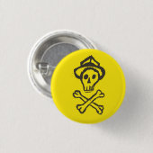 de heer Skullington - Lemon Yellow Ronde Button 3,2 Cm (Voorkant /achterkant)