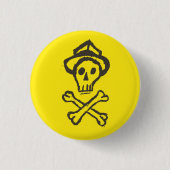 de heer Skullington - Lemon Yellow Ronde Button 3,2 Cm (Voorkant)