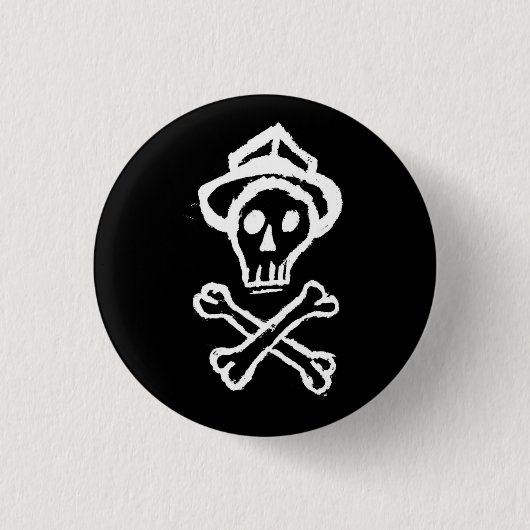 De heer Skullington - Night Black Ronde Button 3,2 Cm (Voorkant)