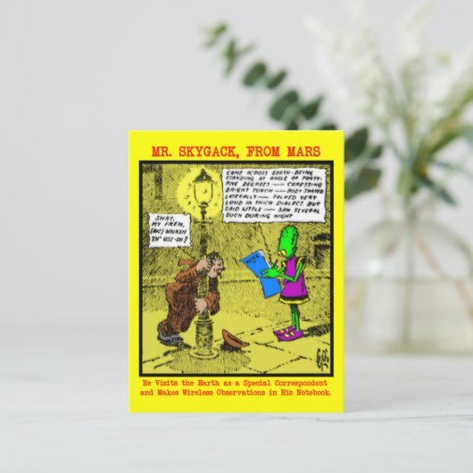 de heer Skygack Observes a Drink Briefkaart (Staand voorkant)