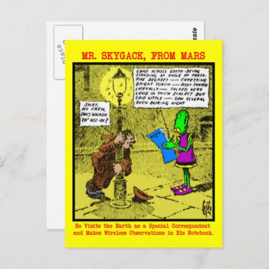 de heer Skygack Observes a Drink Briefkaart (Voorkant / Achterkant)
