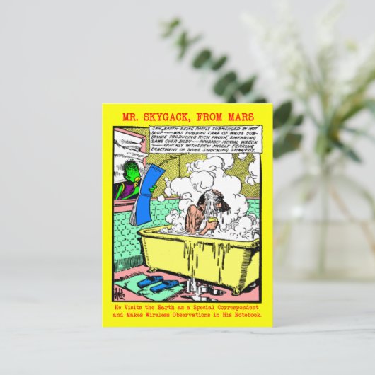 De heer Skygack Observes a Man Bathing Briefkaart (Staand voorkant)