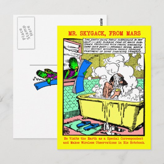 De heer Skygack Observes a Man Bathing Briefkaart (Voorkant / Achterkant)