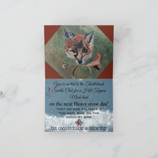 de heer Sly Fox Hunt Folded Invitation (Binnen)