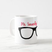 de heer Smarty Pants - Red Print - Koffiemok (Voorkant links)