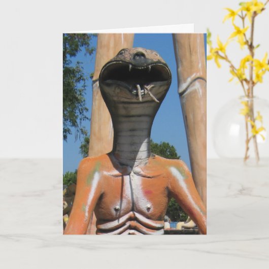 De heer Snake AKA Cobra Head ... Boeddhistische he Kaart (Gele Bloem)