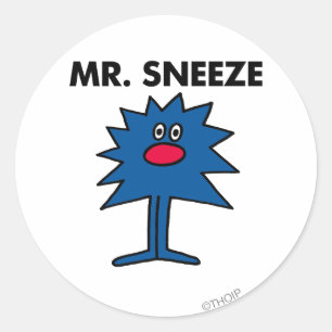 de heer Sneeze   Gedekte instelling Ronde Sticker