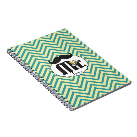 De heer Snor Geel en Groen Notitieboek (Rechterzijde)