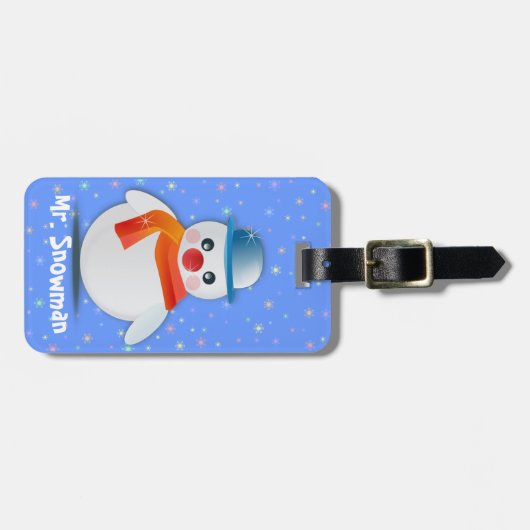 De heer Snowman Bagagelabel (Voorkant horizontaal)